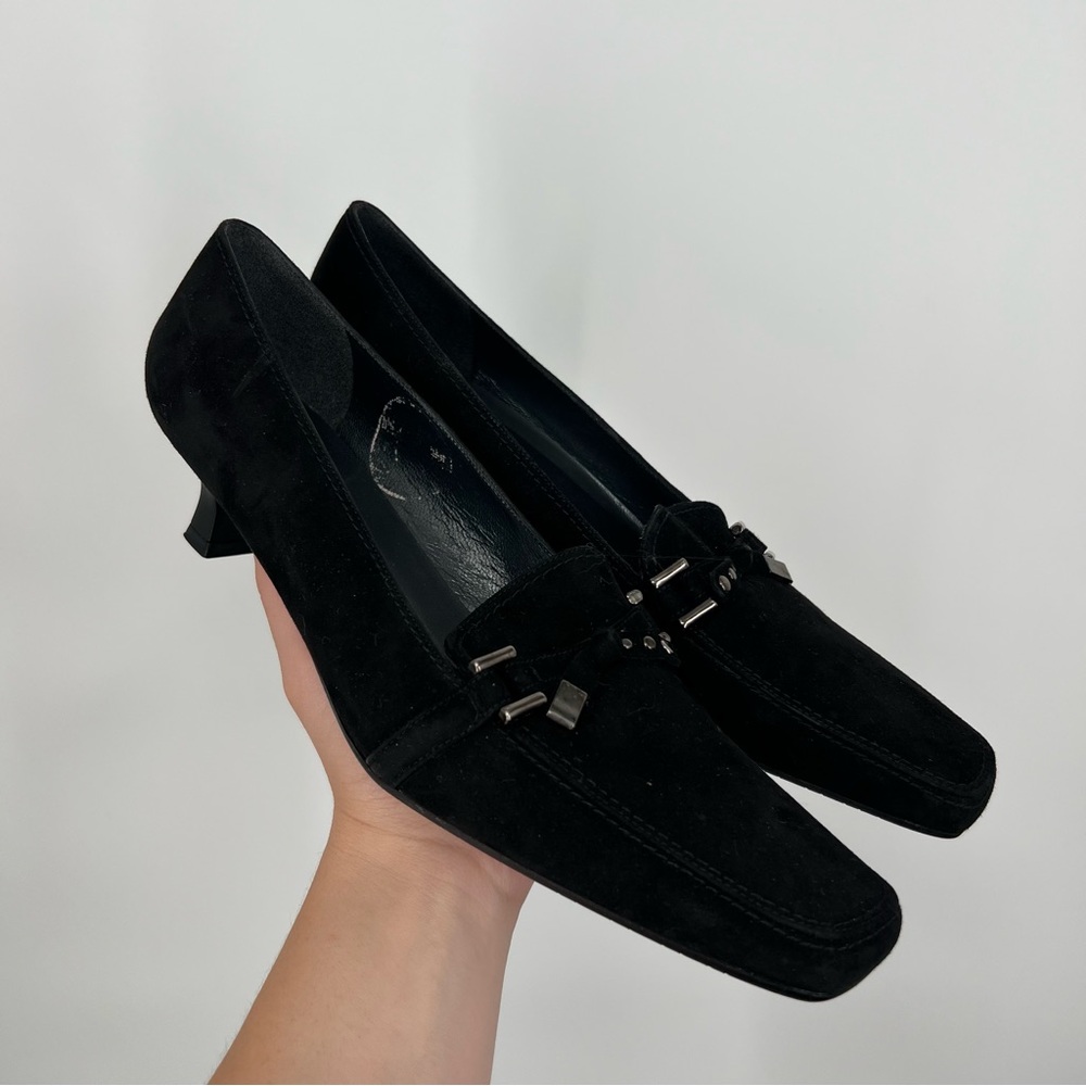 Stuart Weitzman Black Heeled Loafers